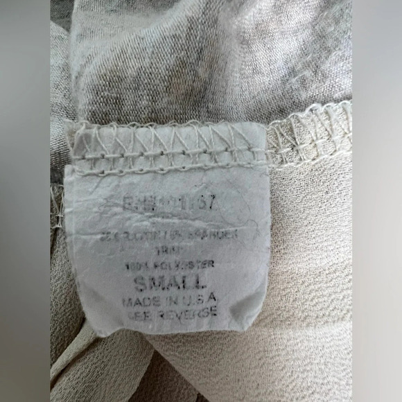 Anthropologie Pebble and Stone Oatmeal Button Back Chiffon Blouse Tunic Size S - Picture 11 of 11